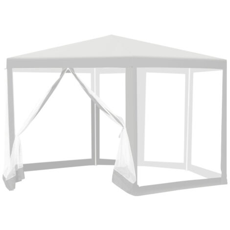 SWANEW Tenda con zanzariera Tenda esagonale Per l'esterno aperto resistente ai raggi UV per pergolato da giardino 2x2x2m bianco