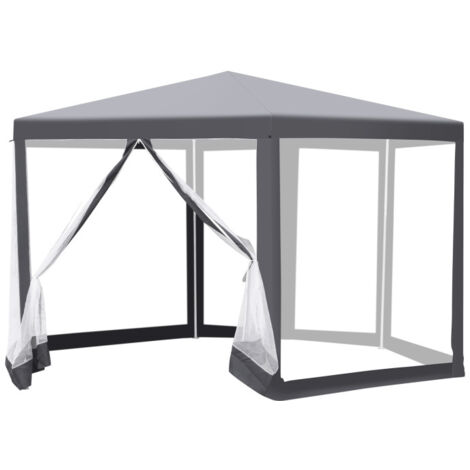 SWANEW Tenda con zanzariera Tenda esagonale Per l'esterno aperto resistente ai raggi UV per pergolato da giardino 2x2x2m grigio
