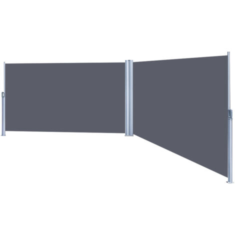 SWANEW Tenda da sole da tenda da sole laterale da sole 180x600 cm Schermata della privacy del giardino estesibile grigio