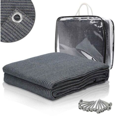 SWANEW Tenda da sole impermeabile tappeto campeggio tenda terra all'aperto telone picnic copertura caravan - Grigio - 250x350cm
