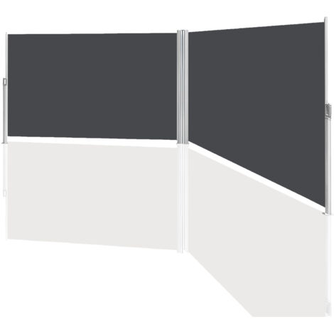SWANEW Tenda da sole laterale estensibile balcone antracite protezione solare schermo privacy a cassetta completa grigio 180 x 600 cm