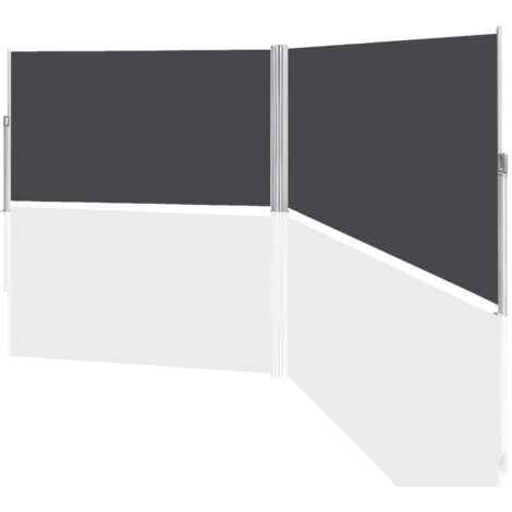 SWANEW Tenda laterale retrattile Tenda laterale del patio all'aperto Protezione della privacy Estensibile Resistente 180x600cm Grigio