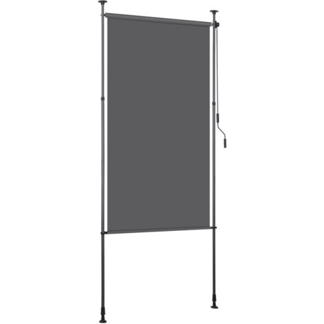 SWANEW Tenda verticale Tenda a rullo per esterni 120 x 270 cm Protezione anti-UV Tenda per esterni con barre telescopiche senza foratura Antracite