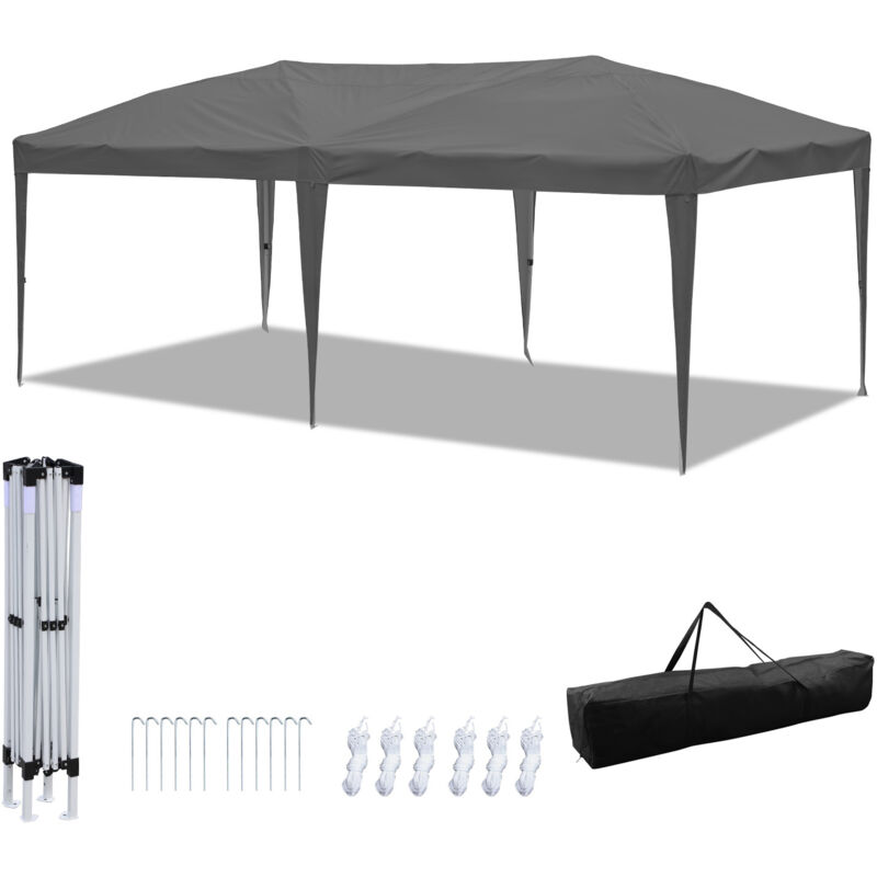 Tente de réception dépliable Tonnelle de jardin Tente pliable Protection contre les uv pour le jardin extérieur, le camping Sans parois latérales