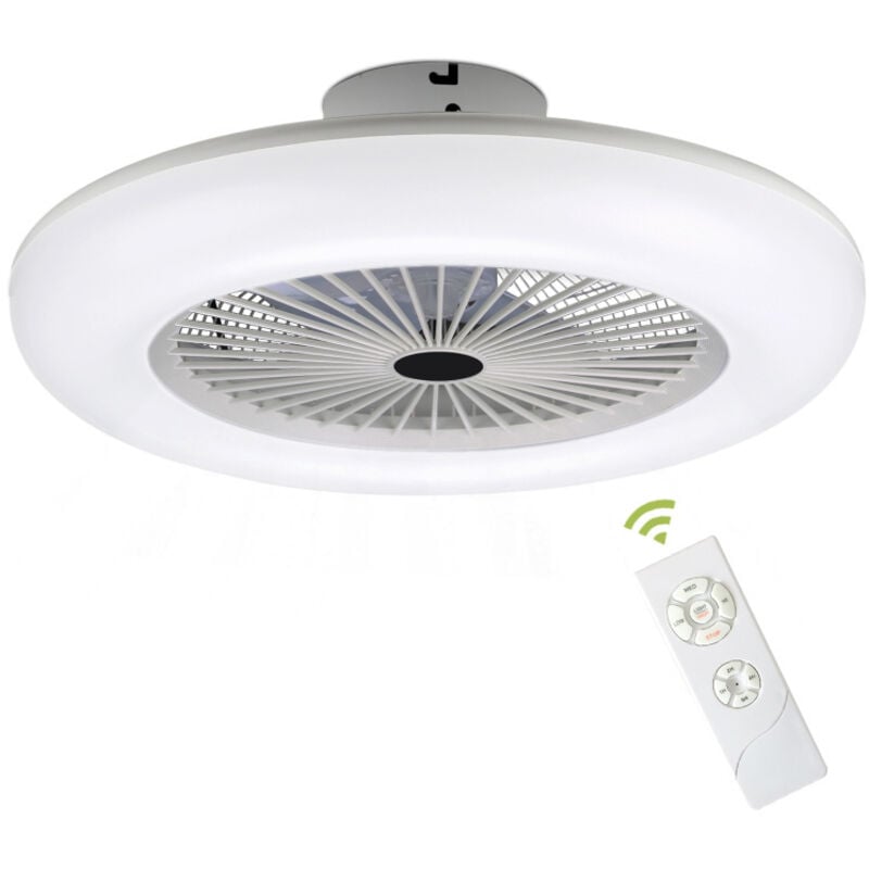 Swanew - Ventilateur de plafond avec télécommande, Dimmable Moderne Chambre Lampe, 3 couleurs pour Salon Restaurant Chambre