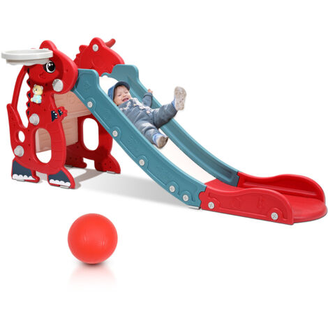 SWANEW Tobogán infantil 4 en 1 Tobogán de jardín para 1-6 años Mini juguete infantil