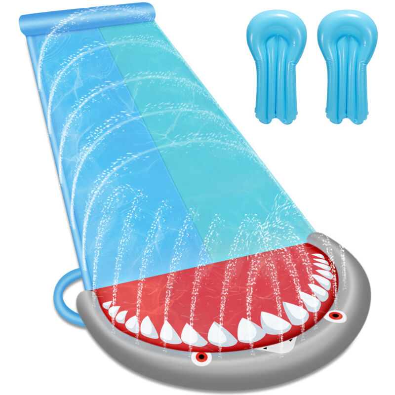 Swanew - Toboggan aquatique avec système d'arrosage Toboggan extérieur pour jardin et pelouse Toboggan Jouet aquatique 550x145cm