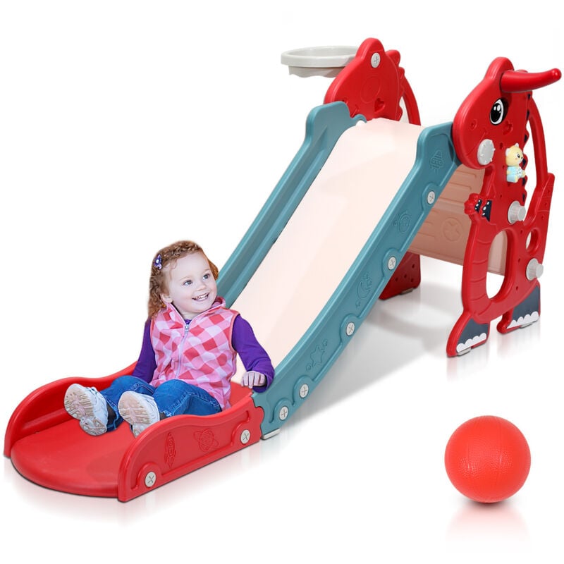 Swanew - Toboggan pour enfants 4 en 1 Toboggan de jardin pour 1-6 ans Mini Jeu d'enfant