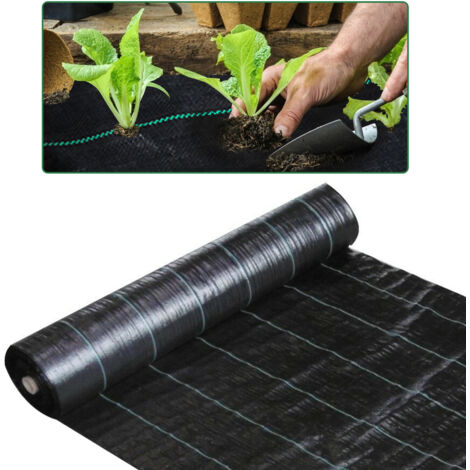 SWANEW Toile anti-mauvaises herbes,Voile d'ombrage Imperméable Anti Herbe PP Noir - 4mx10m
