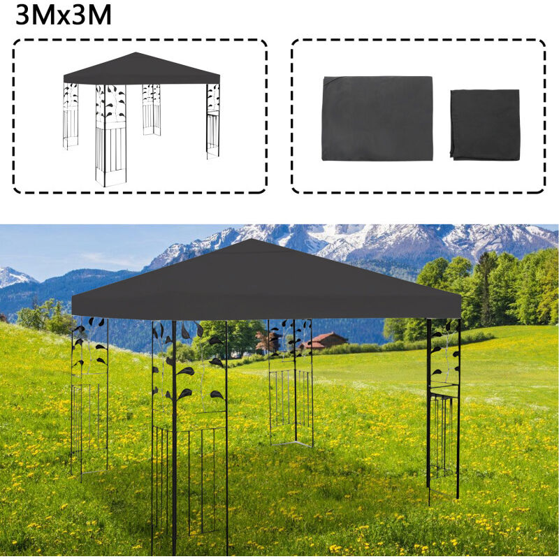 SWANEW Toit de rechange Housse de rechange 3x3M Bâche de toit pour tente de réception Bâche de rechange Toit de pavillon PA