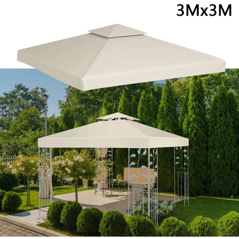 SWANEW Toit de rechange PA pour tente de réception Bâche de toit Pavillon 3x3M pour pavillon de jardin