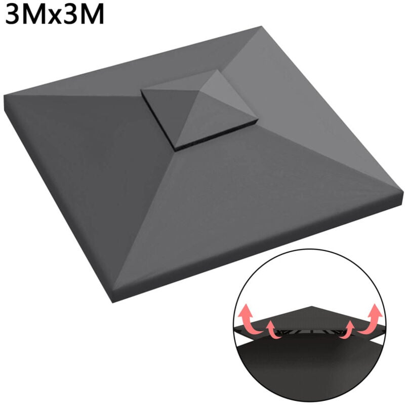 Toit de remplacement Toit de rechange pour gazebo Bâche de toit de rechange Toit de pavillon Housse de toit 3x3M - Swanew