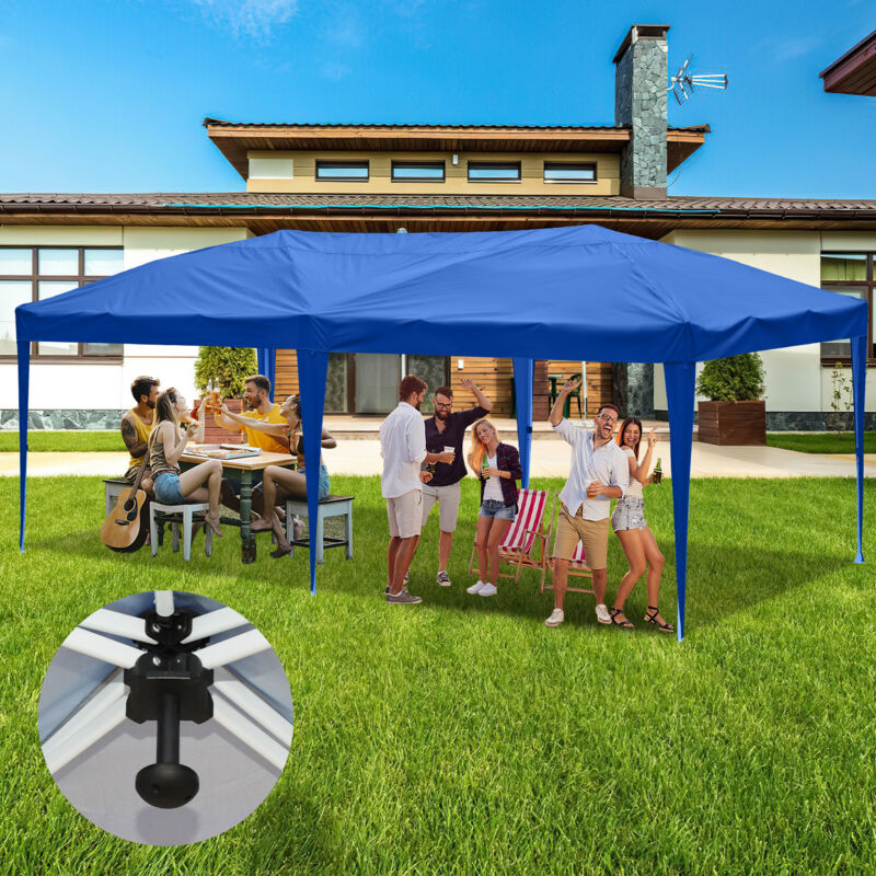 Tonnelle de Jardin Tente Pliante Protection du Soleil uv 50+ Tonnelle Pliante pop-up Sans Parois bleu 3x6m - Swanew