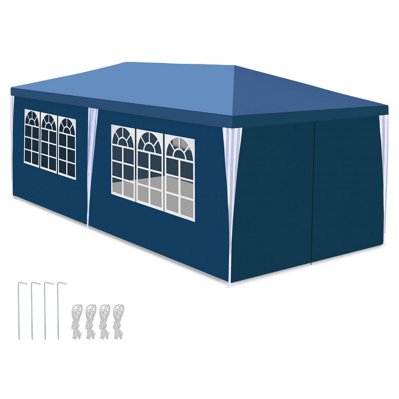 Tonnelle Pavillon Mariages Tente de Jardin – Tente de jardin festive en construction robuste en acier, parfaite pour les mariages 3x6m Bleu - Bleu