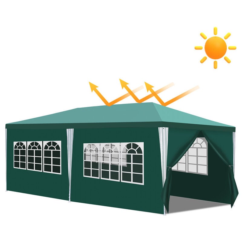 Swanew - Tonnelle Pavillon Tente de Fête – Tentes de fête pour des événements festifs, pavillon de jardin et abri pour votre jardin 3x6m Vert - Vert