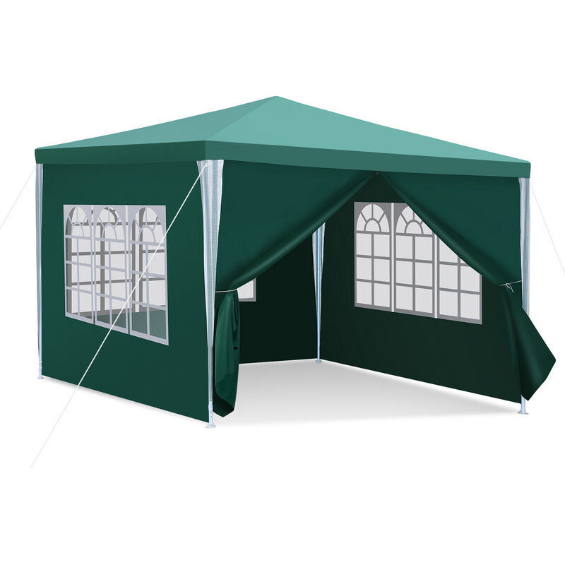 Vingo - Tente Pavillon Tente de Jardin – Pavillon de jardin étanche avec Easy-Klett, protection parfaite par tous les temps 3x3m Vert - Vert