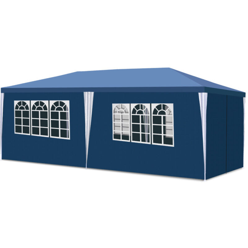 Swanew - Tonnelle Pavillon Tente de Jardin – Pavillon de jardin étanche avec Easy-Klett, protection parfaite par tous les temps 3x6m Bleu