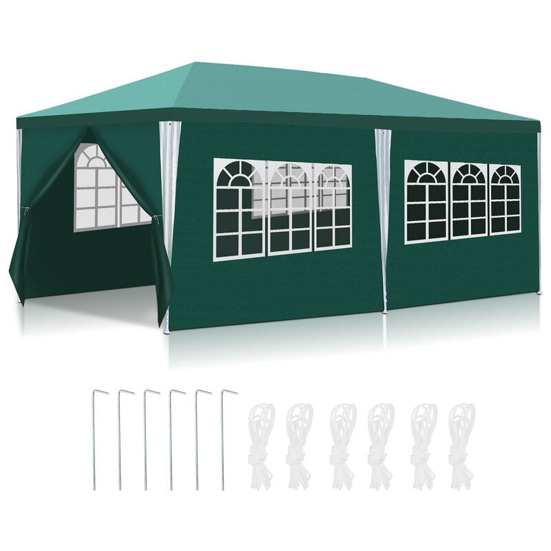 Swanew - Tonnelle Pavillon Terrasse – Tente de marché et protection solaire pour le jardin, pavillon de fête idéal 3x6m Vert - Vert