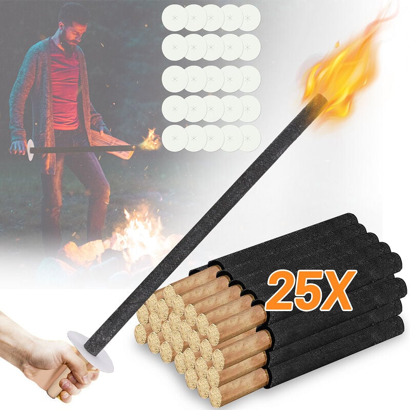 Swanew - Torches en Cire Torches de Jardin Torches en Cire Naturelle avec Poignée Extra Longue, pour Pâques,Lot de 25
