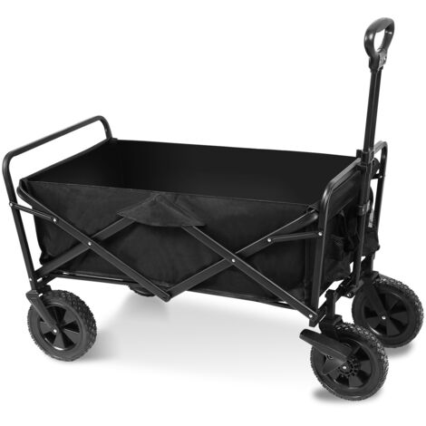 SWANEW Trolley pieghevole da trasporto Trolley da giardino da spiaggia Trolley sportivo robusto nero 96 L
