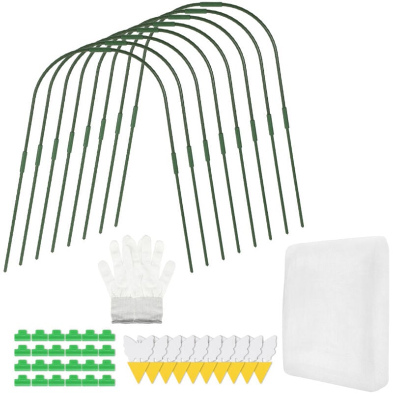 Swanew - Tunnel de plantes anneau de serre en acier inoxydable pour filet de jardin, tuteurs de jardin pour plantes 3x10m