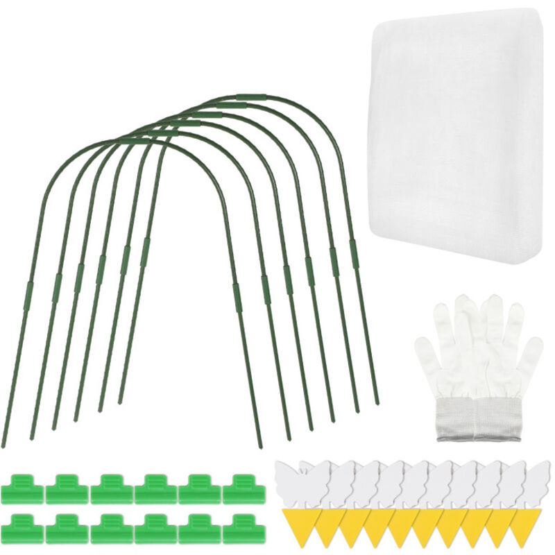 Swanew - Tunnel de plantes anneau de serre en acier inoxydable pour filet de jardin, tuteurs de jardin pour plantes 3x9m