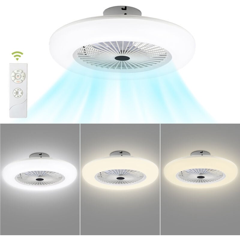 Swanew - Ventilateur de plafond avec télécommande lumière Dimmable Ventilateur Pour les salons, les chambres, etc.