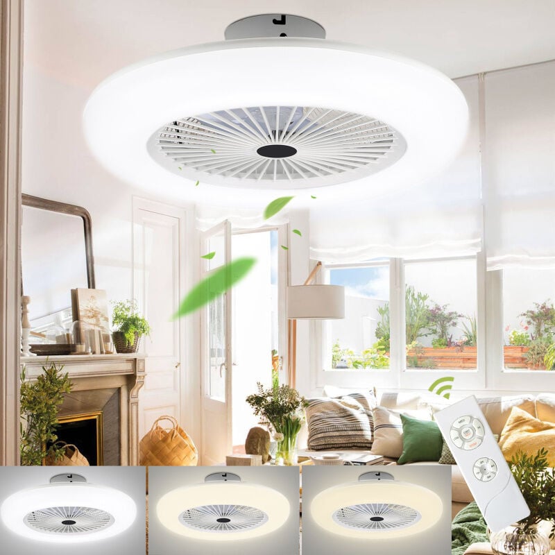 Swanew - Ventilateur de plafond lumière Fan plafonnier Fan plafonnier avec minuteur pour cuisine salle de bain