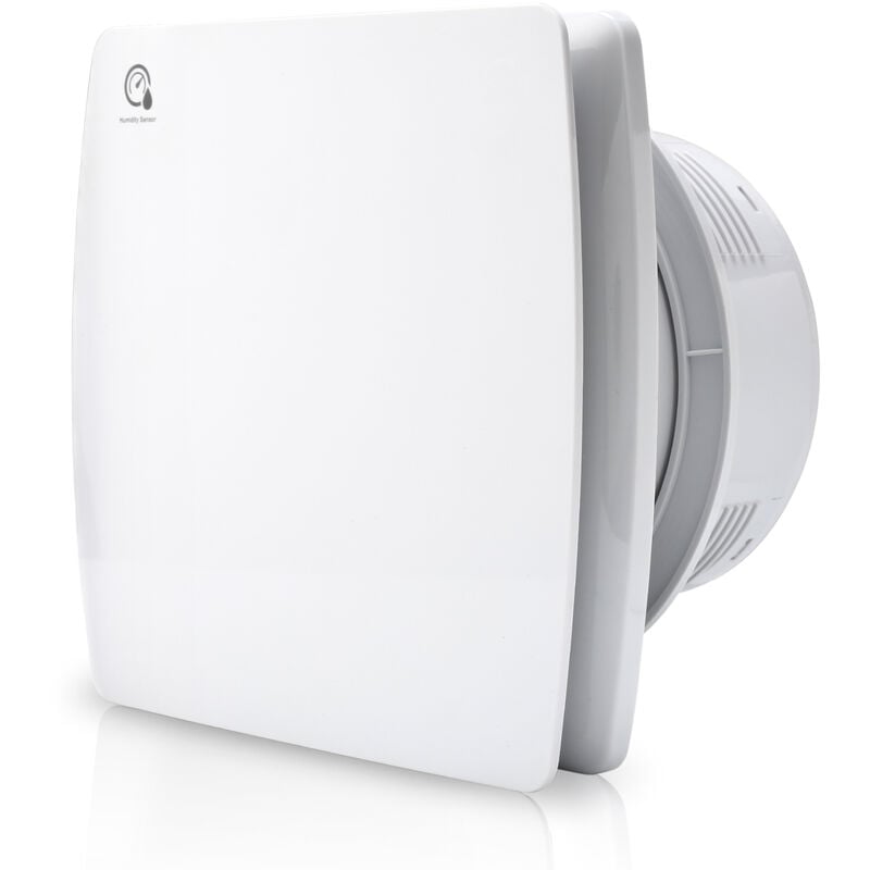 Ventilateur de salle de bain capteur d'humidité minuterie de ventilateur 150mm ventilateur mural toilette encastrée - Blanc - Swanew