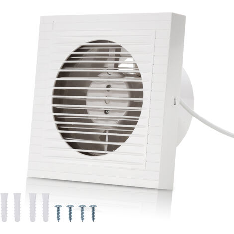 SWANEW Ventilateur de salle de bain Purgeur pour radiateur Avec déflecteur de retour -Ventilateur mural 100mm - Blanc