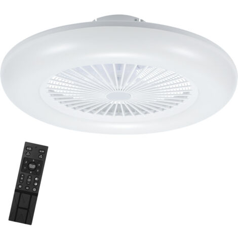 SWANEW Ventilatore a soffitto LED con illuminazione e telecomando - Ventilatore dimmerabile 80W