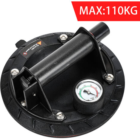SWANEW Ventose da 200 mm per il trasporto industriale di vetro con maniglia in ABS per lastre di vetro portata fino a 110 kg, nero
