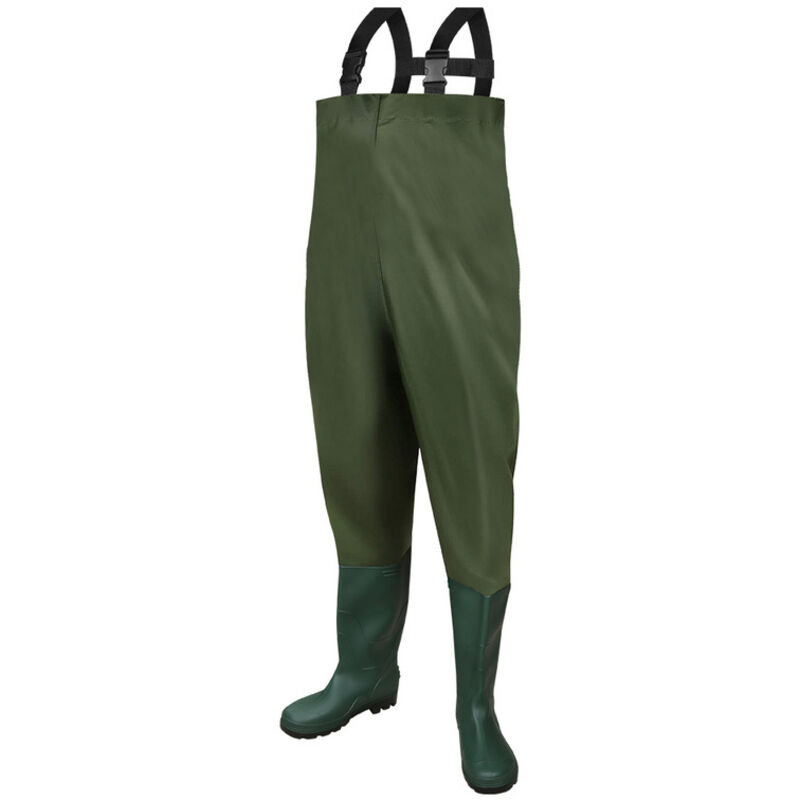 Swanew - Waders, pantalons de pêche, pantalons de pêche, pantalons de bassin,pantalons de wading avec bottes pvc caoutchouc 42/43
