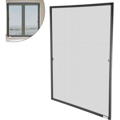 SWANEW Zanzariera finestra telaio in alluminio zanzariera schermo protezione UV impermeabile 120x140CM Antracite