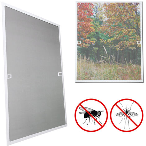 SWANEW Zanzariera in alluminio per finestre zanzariera in garza protezione UV zanzariera impermeabile telaio 120x140CM Bianco