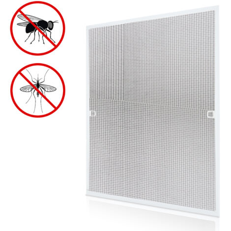 SWANEW Zanzariera in alluminio per finestre zanzariera in garza protezione UV zanzariera impermeabile telaio 120x140CM Bianco
