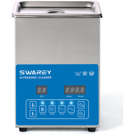 SWAREY 2.5L Ultraschallreinigungsgerät Ultraschallreiniger Ultraschall Reinigungsgerät  Cleaning Timer and Heating for Dentures, Jewellery, Watches, Necklaces, Glasses, Industrial Accessories