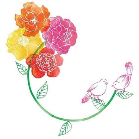 Swarovski Karte Quadratisch CL2617 Bunte Blumen