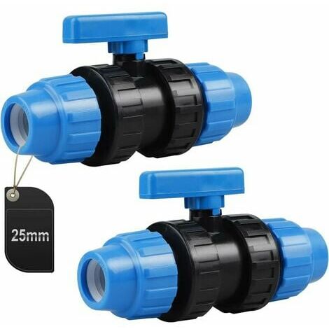 SWAWIS Raccord PP pour Tube PE 25mm, Plastique Raccord PE Droite Connecteur en PP pour Tuyau d'eau Connecteur PPR PE PVC Tuyau Connexion Raccord, 2Pièces
