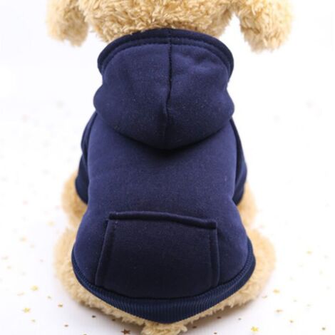 Sweat à Capuche pour Chat Vêtements pour Chien en Coton avec Manteau d'hiver et Poche extérieure,Pull de chien d'hiver pull à de Noël (Bleu,S)