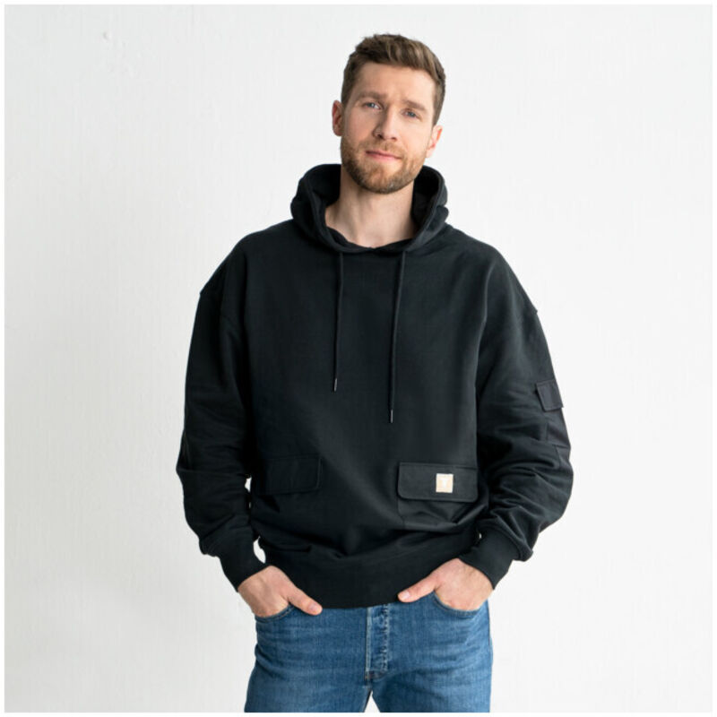 Sweat à capuche Stier Heavy Functional Pocket coton bio xxl noir