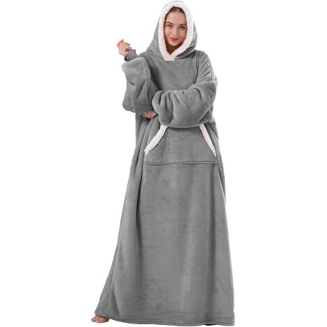 Sweat à capuche surdimensionné et confortable doublé en sherpa pour femmes/enfants/hommes
