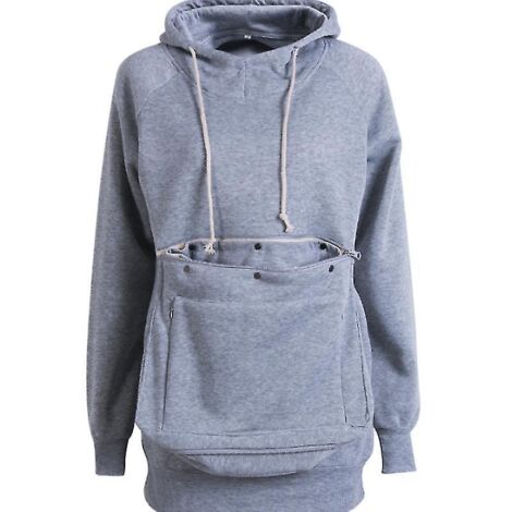 Sweat à capuche unisexe avec poches pour chiens et chats, idéal pour l'hiver. Grande capacité de poches - Taille M - Gris