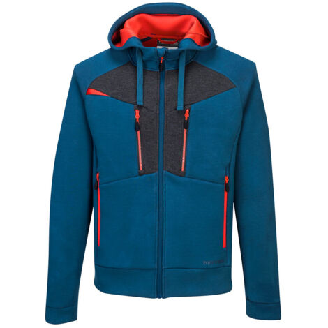 Sweat à capuche zippé DX4 couleur : Bleu Metro taille M - PORTWEST