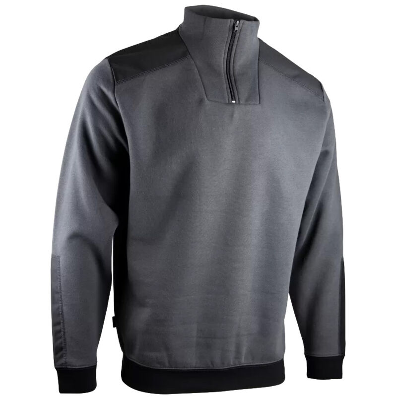 Sweat col camionneur bicolore LMA Gris/Noir - 8092-XXL