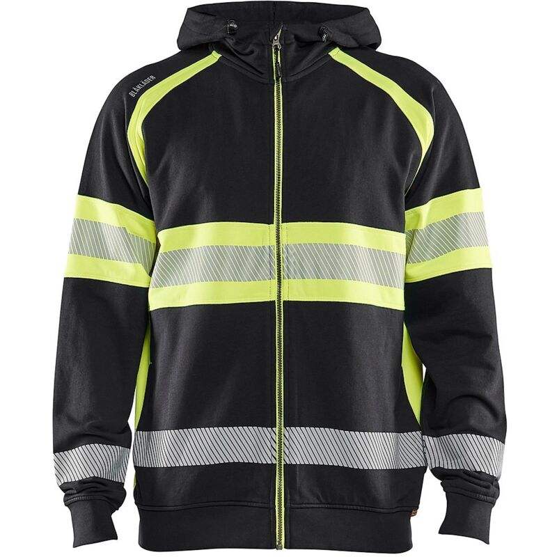 Sweat de travail à capuche haute visibilité 3552 - Noir/Jaune l