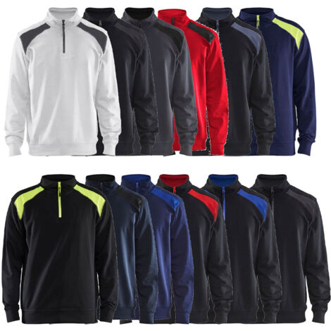 Sweat de travail bicolore Blaklader 3353 - M - Noir / rouge