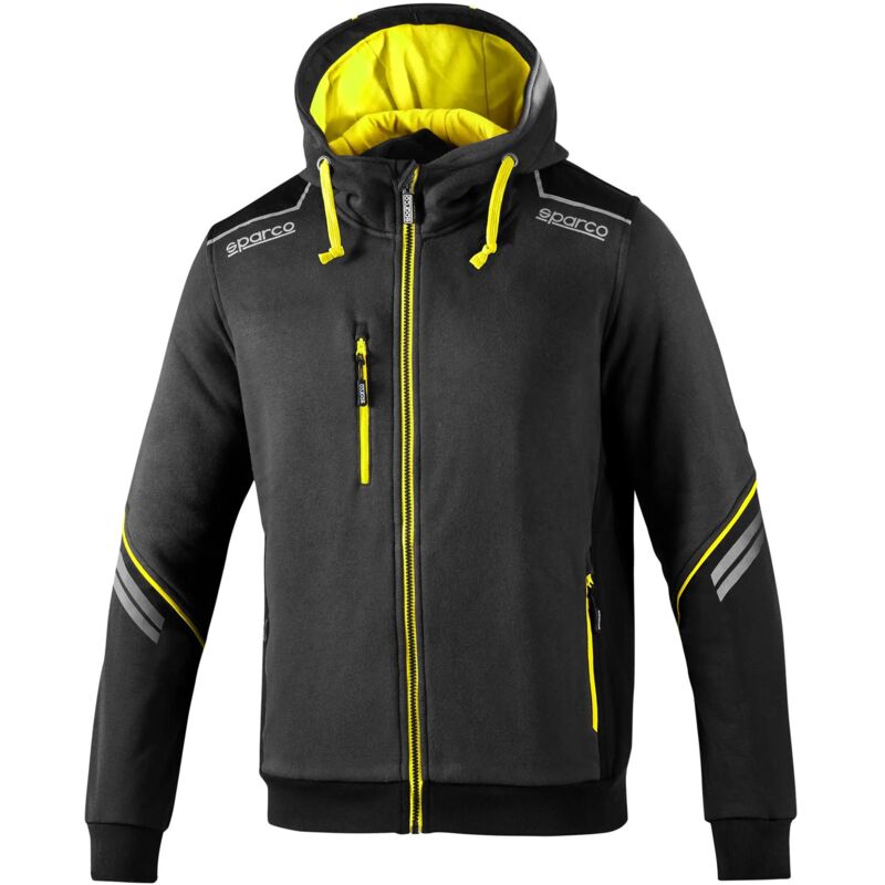 02414GSGF Sweat-shirt de travail à capuche Tech Zip Colorado Gris/Jaune xxl - Sparco