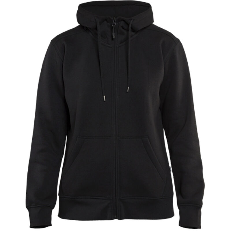 Felpa da lavoro con cappuccio e zip donna 3395 - Nero XS
