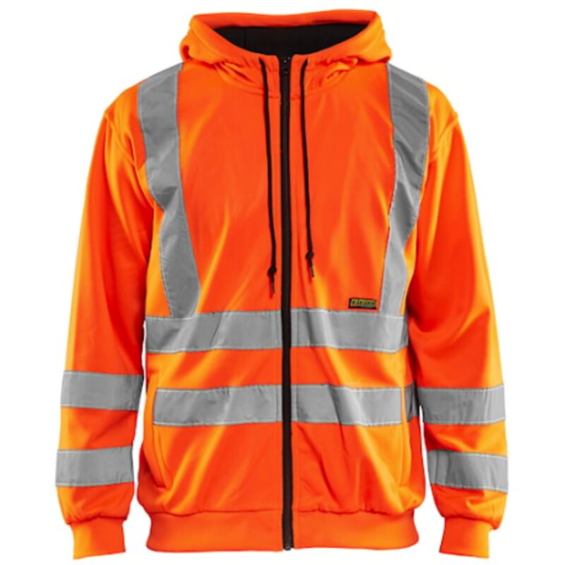 Blaklader Hochsichtbarer, Zipbarer Arbeitssweat Mit Kapuze 3346 - Neonorange S